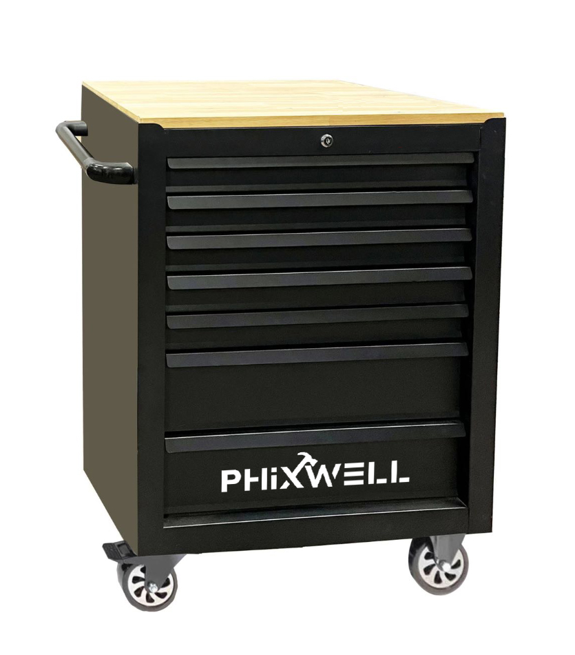 719506 PHIXWELL 7 çekmeceli ahşap tezgahlı saklama dolabı