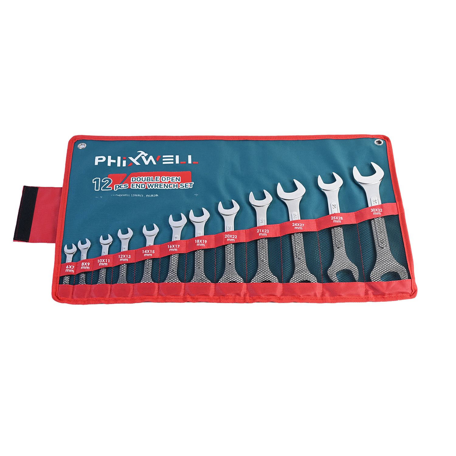 717534 PHIXWELL 12 Parça Çift Başlı Nervürlü Anahtar Takımı